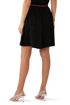 Logo Patch Wide-Leg Pleated Shorts